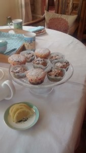 Two types of buns on a stand